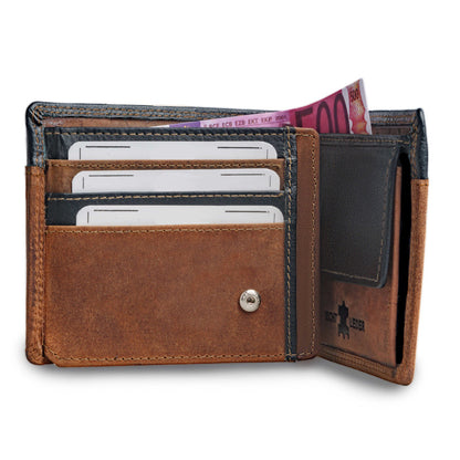 Hunterleder Geldbörse Brieftasche mit kostenloser Gravur für Herren