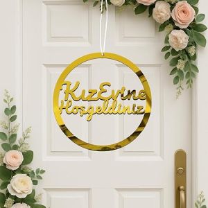 Willkommensschild Türkisch – Kız Evine Hoşgeldiniz – Hochzeit, Türschild/Wanddeko für Zuhause/Eventhalle, Deko orientalisch – Geschenk für Frauen, Einweihung