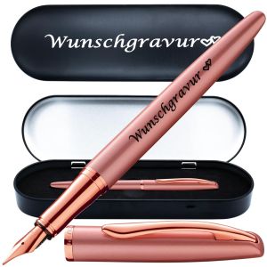 Pelikan Füllhalter Jazz® Noble Elegance mit Gravur als Geschenk | Emojis Gravur möglich | Farbe Pink Rose | personalisiert mit Wunschgravur 