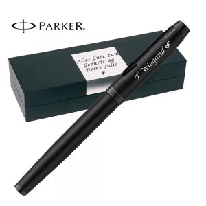 Parker IM Achromatic Matt Black BT Füllfederhalter mit Gravur