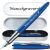 Pelikan Füllhalter Jazz® Noble Elegance mit Gravur als Geschenk | inkl. Etui mit Wunschgravur (Platz für 10 Stifte) | Emoji Gravur | | Emojis Gravur möglich | Farbe Saphire Blau