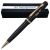 Eleganter Metall Kugelschreiber mit Gravur als Geschenk & Symbol mit Geschenkbox – Goldene Details & blaue Mine